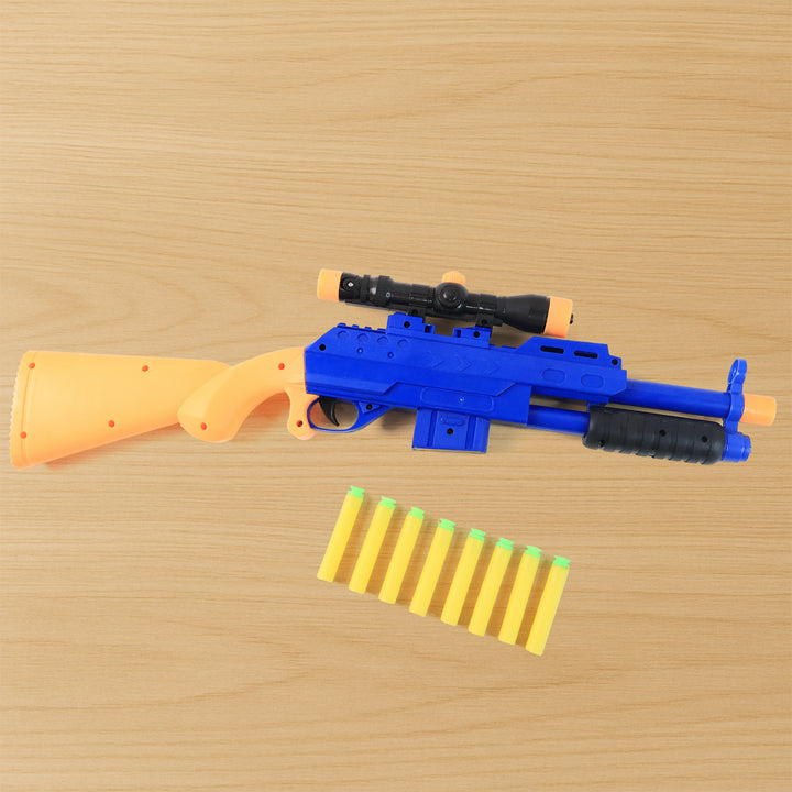Shot Air Gun Toy With Scope And 8 Soft Foam Bullets Set - Trendex