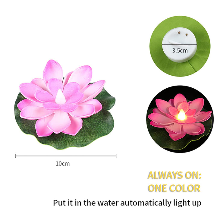 6556 Water Floating Smokeless Candles  Lotus Flowers Sensor Led Tealight For Outdoor And Indoor Decoration - Pack Of 6 Candle Candle (Pack Of 6) - Trendex