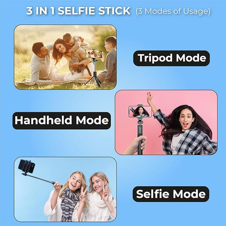 Selfie Stick With Tripod Stand (1 Pc  160 Cm Long Approx) - Trendex