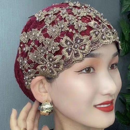 Beaded Cap Scarf Pullover Convenient Toque - Trendex