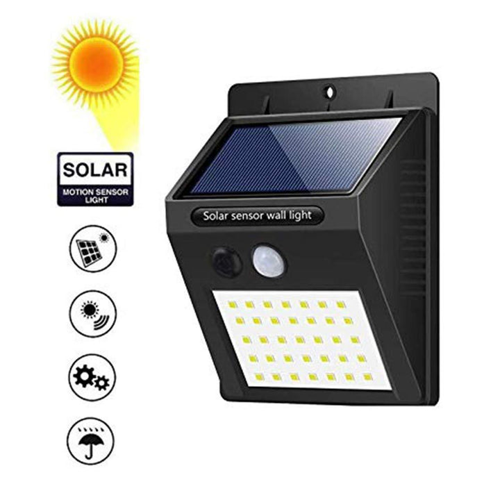213 Solar Security Led Night Light For Home Outdoorgarden Wall (Black) (20-led Lights) - Trendex
