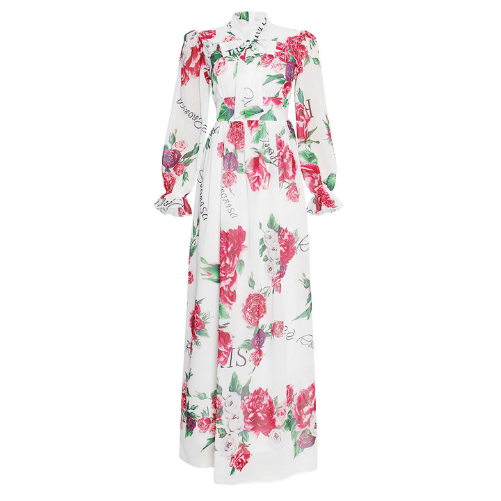 African Clothing Women's Chiffon Print Big Swing Dress Long Skirt - Trendex
