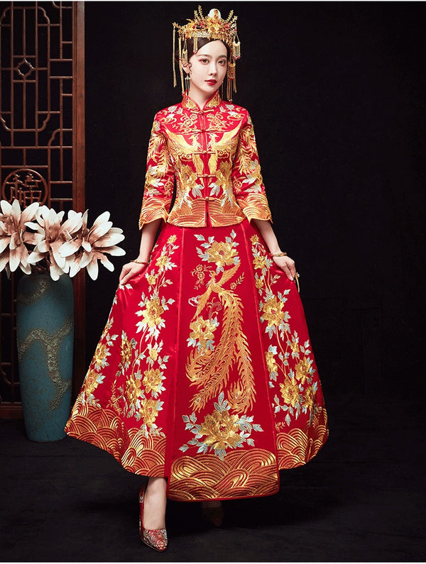 Chinese Dragon And Phoenix Gown A Chaplet And Official Robes Xiuhe Dress - Trendex