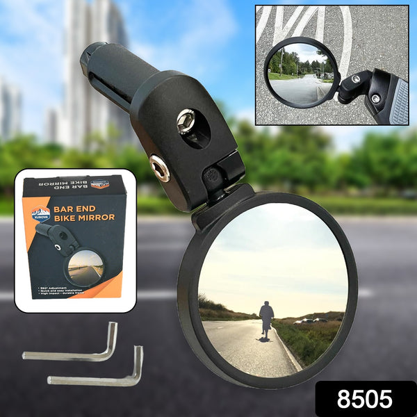 8505 Bar End Bike Mirror Safe Rearview Mirror 360 Rotatable  Foldable Safety Bicycle Rear View Mirror Mirror Durable Bike Mirror (1 Pc) - Trendex