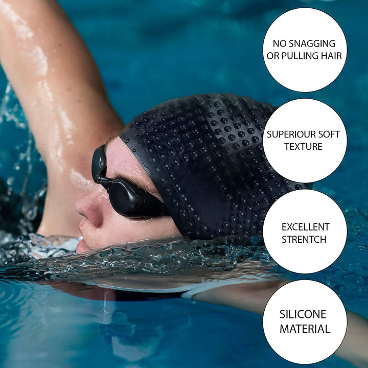 Premium Silicone Waterproof Swimming Cap (1 Pc) - Trendex