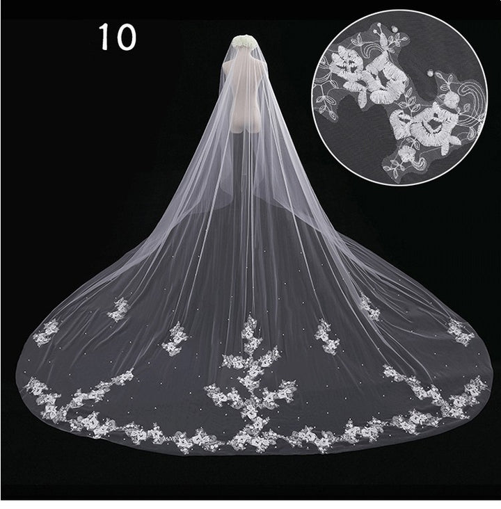 Bridal Wedding Dress Long Tail Luxury Super Fairy Wedding Veil - Trendex