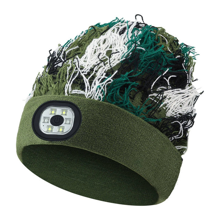 Outdoor Lighting Night Light Fishing Mountaineering Knitted Thickened Woolen Cap - Trendex