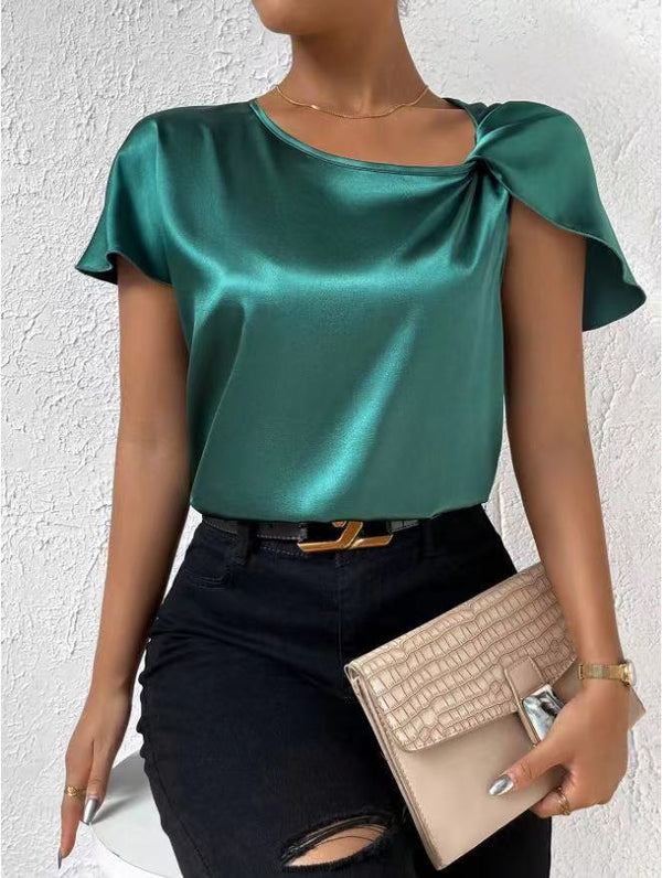 Women's Fashion Solid Color Loose-fitting Versatile Top - Trendex