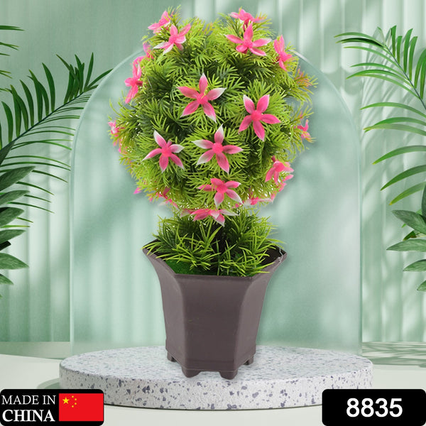 Wild Artificial Flower Plants With Cute Pot  Flower Plant For Home Office Decor  Tabletop And Desk Decoration  Artificial Flower For Balcony Indoor Decor Plants For Living Room (1 Pc) - Trendex