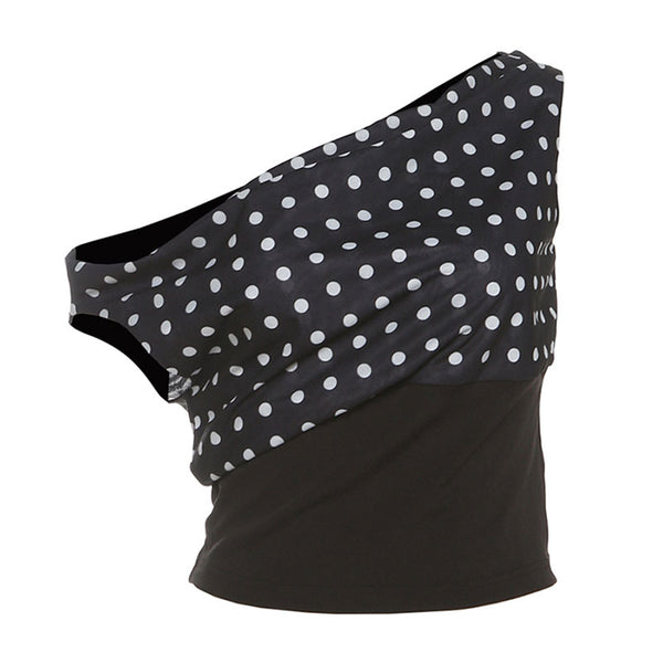 Retro One-shoulder Navel-exposed Waist-controlled Top - Trendex