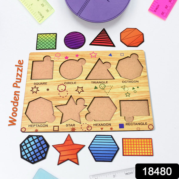 Wooden Triangles Puzzle Learning Educational Board (1 Set  2820 Cm) - Trendex