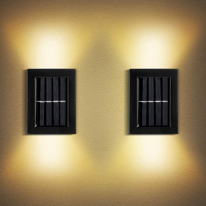9536 Solar Wall Lights Small Fence Lights Solar Powered Up Down Led Porch Light Garden Lights Outdoor Solar Landscape Lights Waterproof Light (1 Pc) - Trendex