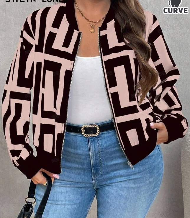 Minimally Casual Printed Women's Jacket - Trendex