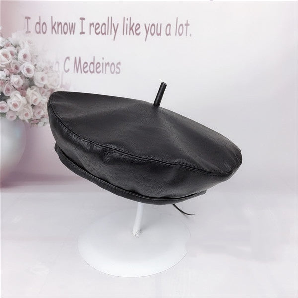Women's Octagonal Pumpkin Hat Painter Hat Black - Trendex