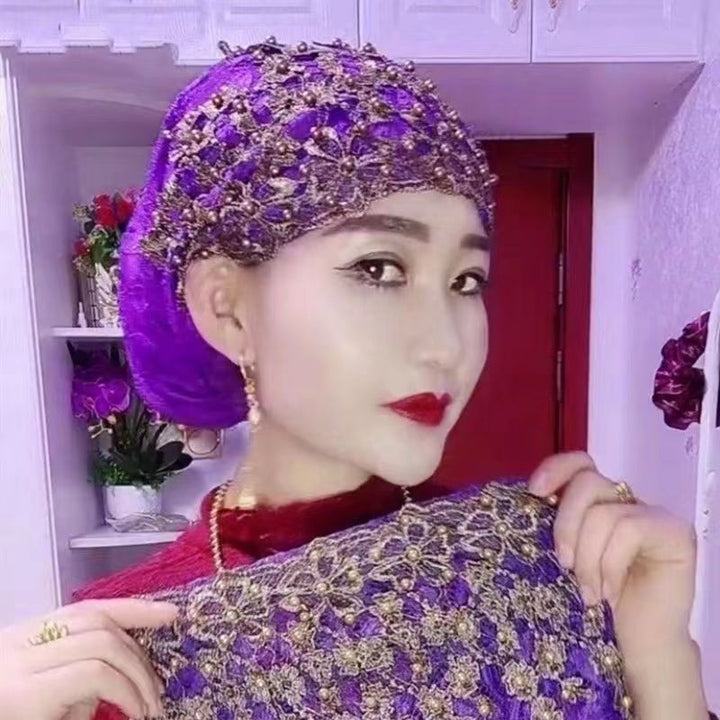 Beaded Cap Scarf Pullover Convenient Toque - Trendex