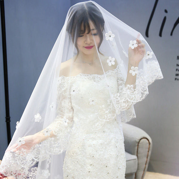 New Style Veil Korean Lace Petal Veil - Trendex
