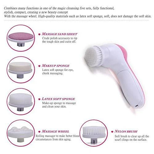 340 -5-in-1 Smoothing Body  Facial Massager (Pink) - Trendex