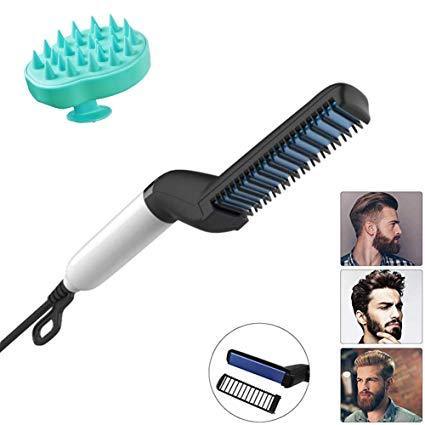 348 Mens Beard And Hair Curling Straightener (Modelling Comb) - Trendex