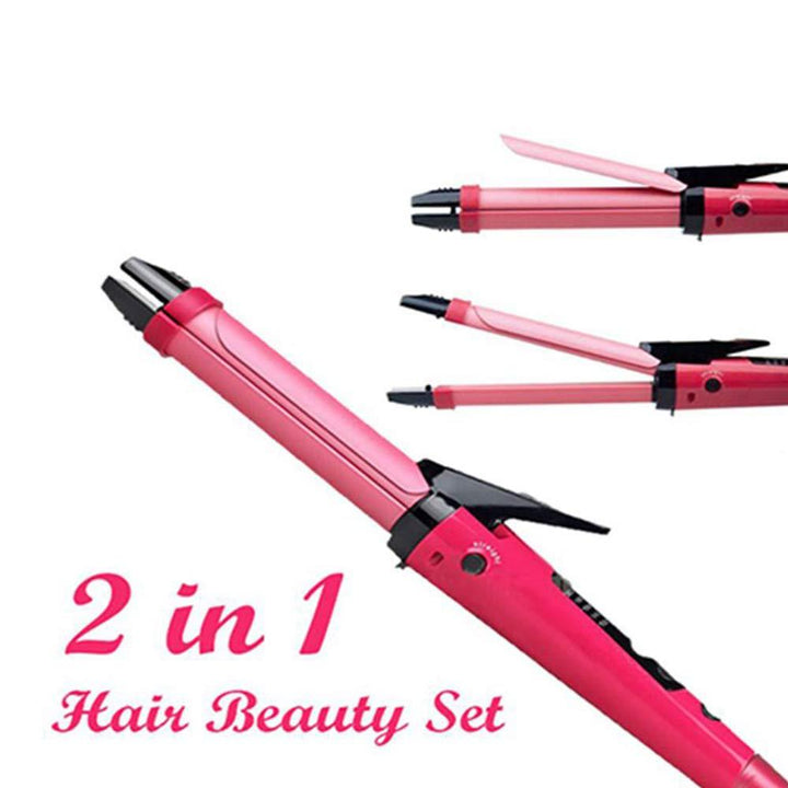 385 2 In 1 Hair Straightener And Curler Machine For Women  Curl  Straight Hair Iron - Trendex