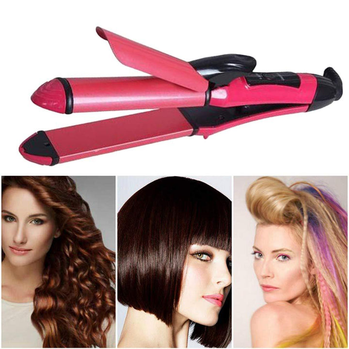 385 2 In 1 Hair Straightener And Curler Machine For Women  Curl  Straight Hair Iron - Trendex