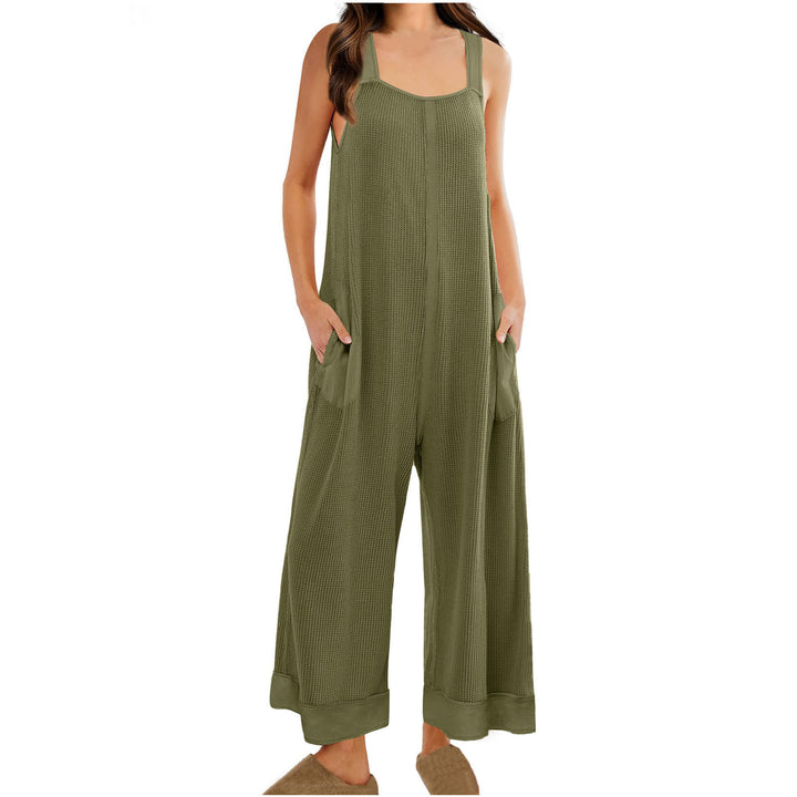 Women's Casual Loose Jumpsuit Sleeveless U-neck One-piece - Trendex