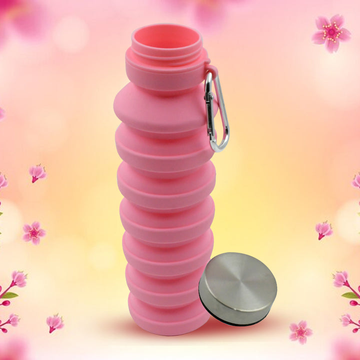 Foldable Water Bottle Silicone Leak Proof Portable Sports Travel Water Bottle For Outdoor Gym Hiking (1 Pc  24 Cm Foldable) - Trendex