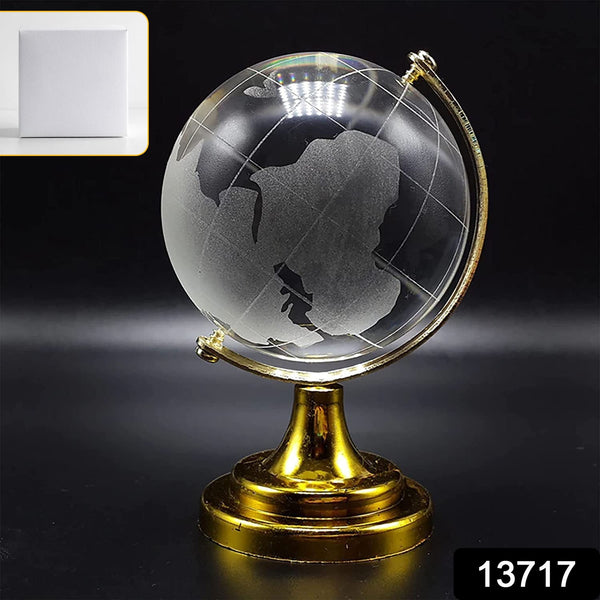 Crystal Globe  World Map 50 Mm With Golden Stand (1 Pc) - Trendex