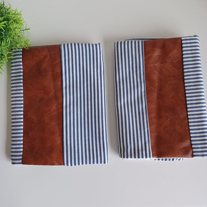 Pillow Covers Leather  Cotton Cushion Covers (16  16 Inch  1 Pair  2 Pc) - Trendex
