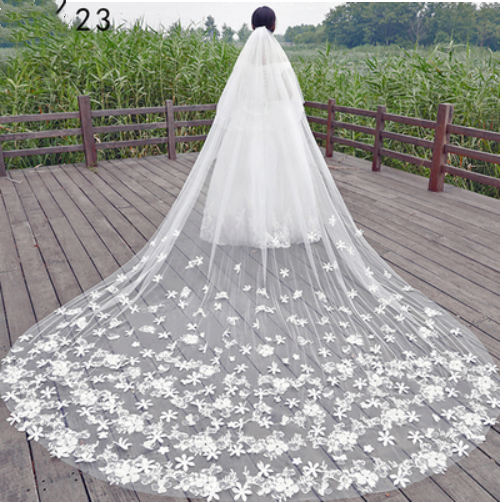 Bridal Wedding Dress Long Tail Luxury Super Fairy Wedding Veil - Trendex