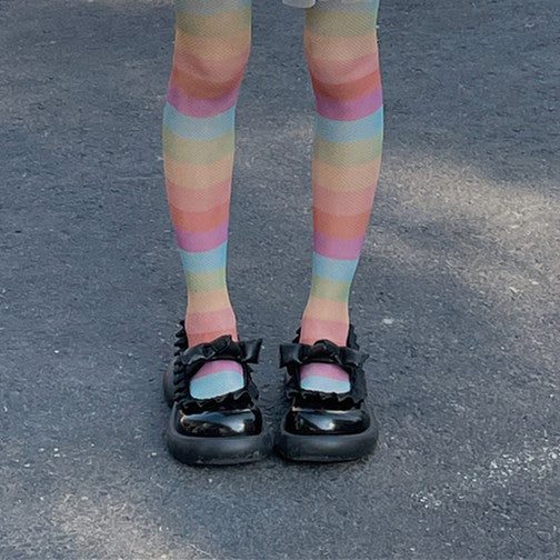 Thigh Mesh Stockings Color Women's Socks - Trendex