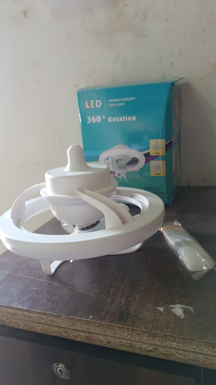 360 Rotation Ceiling Fan Light Smart Fan With Remote Control (1 Pc) - Trendex