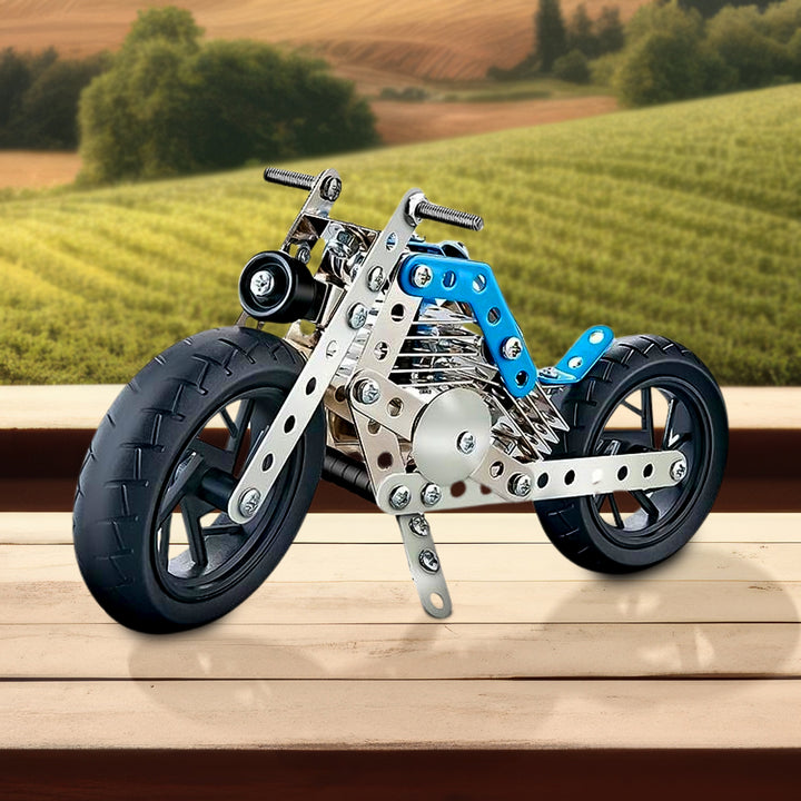 Metal Bike Creative Mechanical Construction Engineering Kit 140 Part Of Bike Tool  1 Set - Trendex