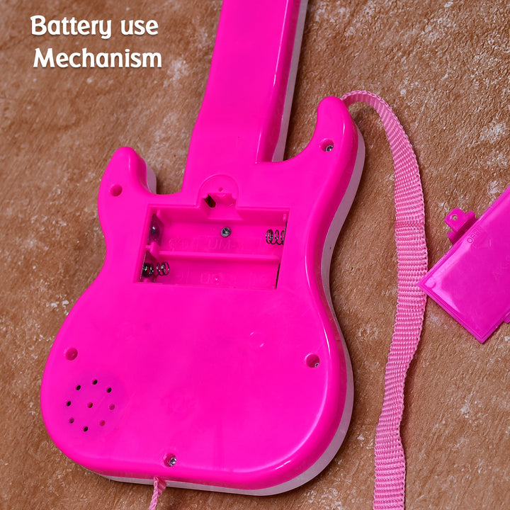 4464 Battery Operated Musical Instruments Mini Guitar Toys And Light For 3+years Old Kids. - Trendex