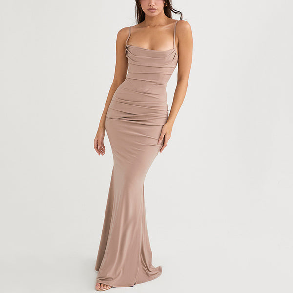 Summer Best-selling Women's Formal Fishbone Backless Custom Mermaid Dress Long Evening Gown - Trendex