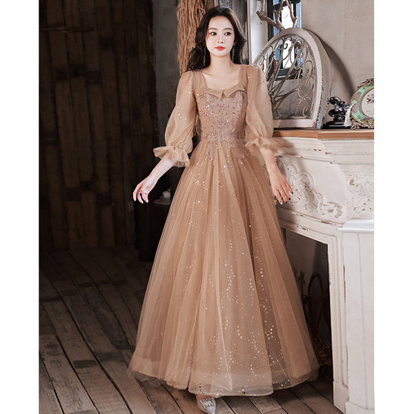 Evening Dress Host Banquet Maid Of Honor Long Sleeves - Trendex