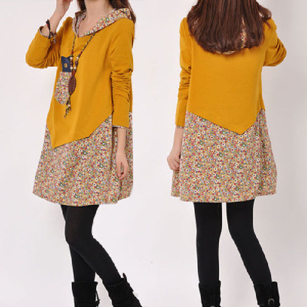 Loose Casual Skirt Korean Sports Long Sleeve Dress - Trendex