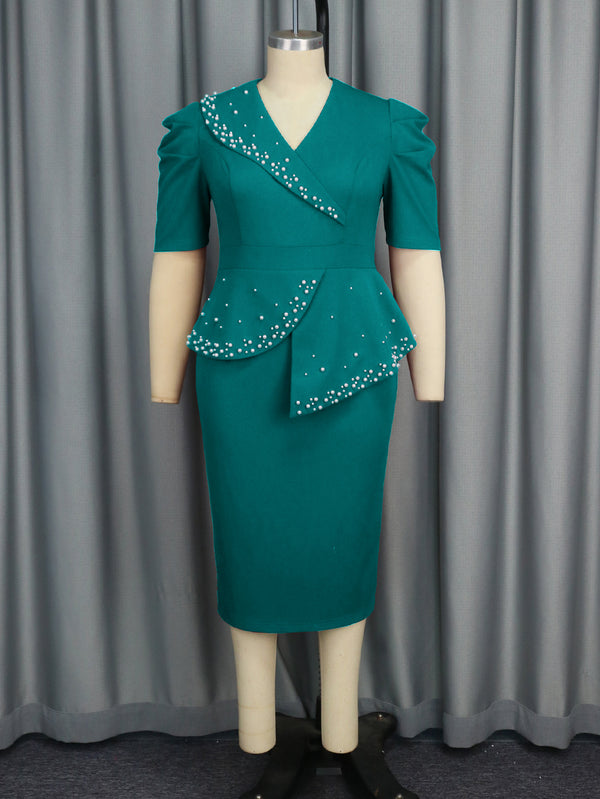 Ruffled Belly Covering Slimming Advanced Dress - Trendex