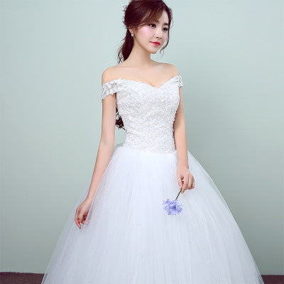 Simple and slim white wedding dress - Trendex