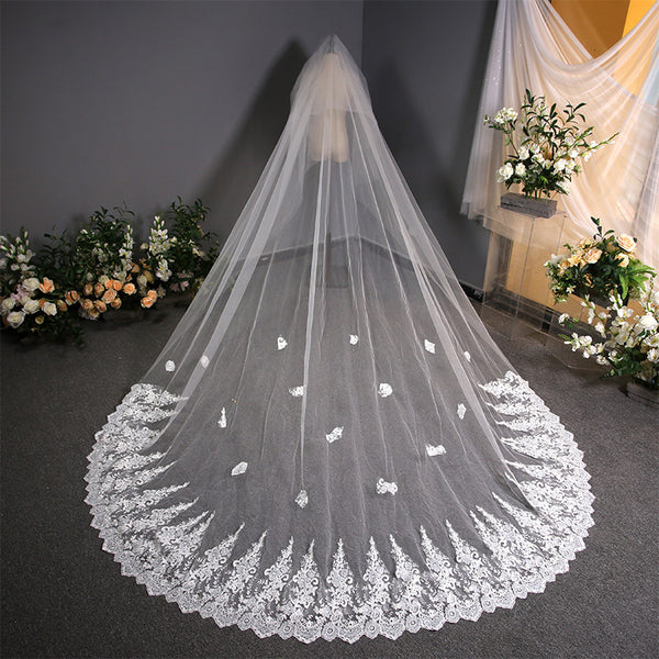 Lace Lace Wedding Dress Trailing Bridal Headdress - Trendex