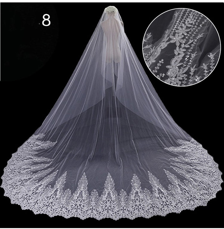 Bridal Wedding Dress Long Tail Luxury Super Fairy Wedding Veil - Trendex