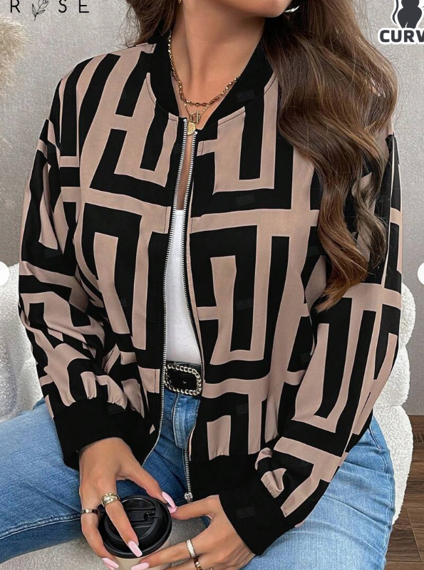 Minimally Casual Printed Women's Jacket - Trendex
