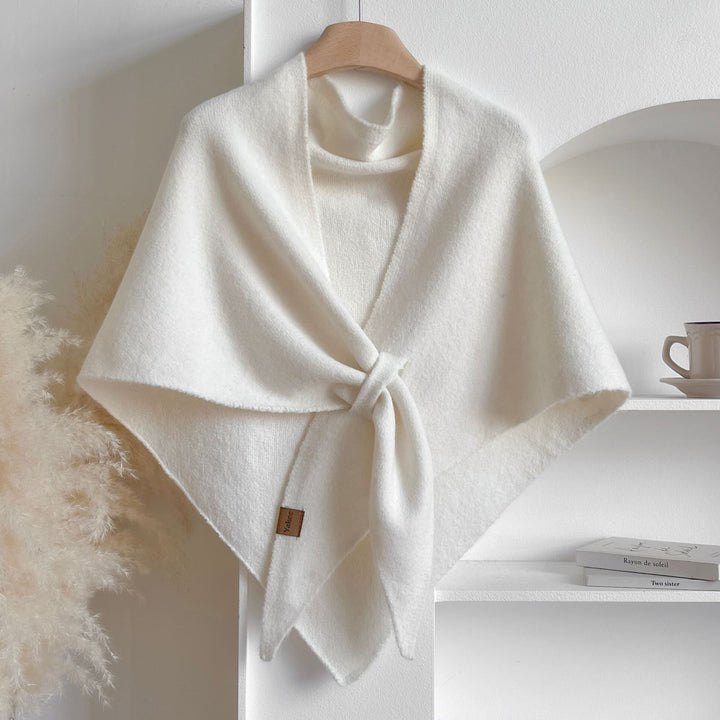 All-matching Triangular Binder Neck Warmer Scarf Pure Color All-matching Bib Shawl - Trendex