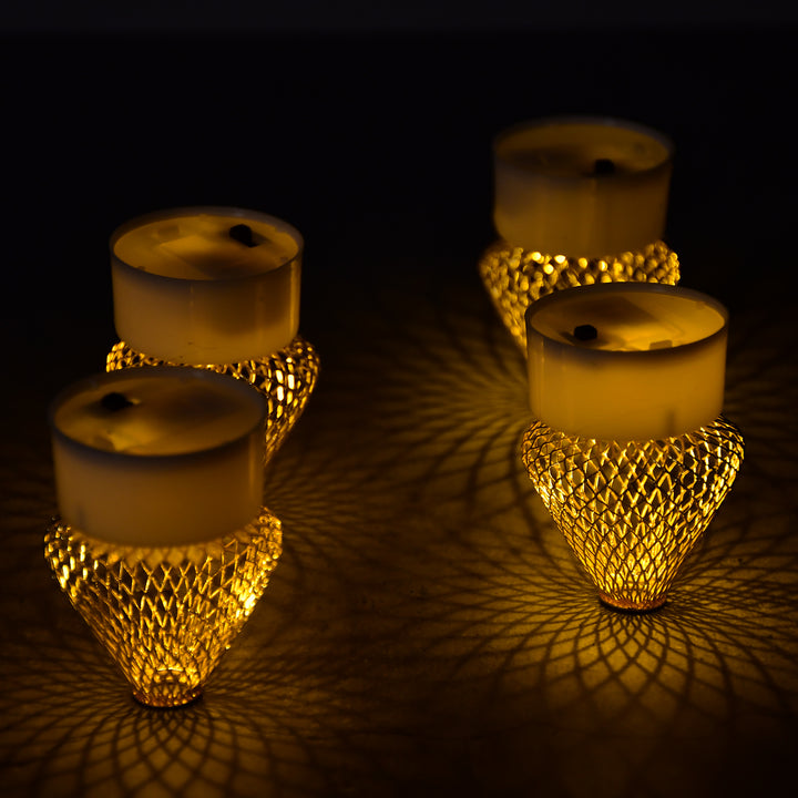 6551 12pcs Flameless And Smokeless Decorative Candles Acrylic Led Tea Light Candle For Gifting House Light For Balcony Room Birthday Christmas Festival Events Decor Candles (12 Pieces) - Trendex