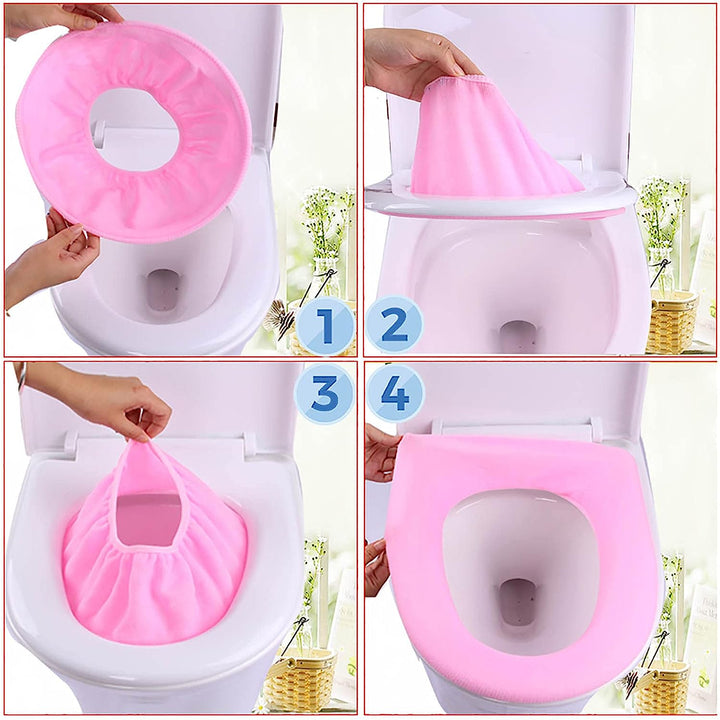 4768 Bathroom Soft Thicker Warmer Stretchable Washable Cloth Toilet Seat Cover Pads (1pc) - Trendex