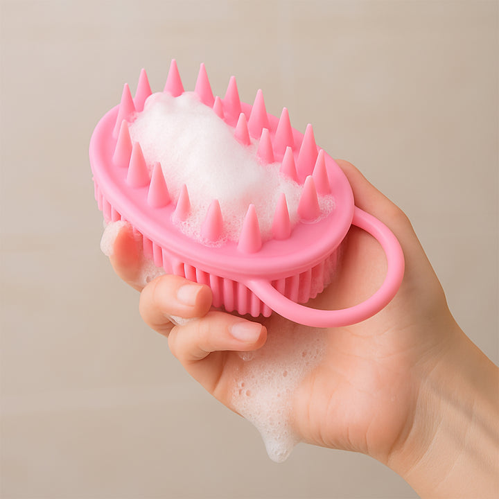 2-in-1 Silicone Soft Bristle Bath Brush - Trendex
