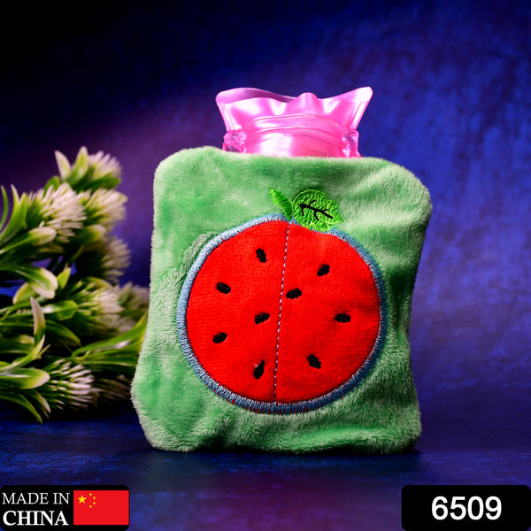 6509 Watermelon Small Hot Water Bag With Cover For Pain Relief Neck Shoulder Pain And Hand Feet Warmer Menstrual Cramps. - Trendex