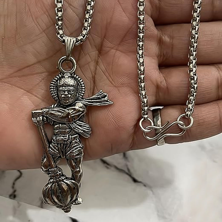 Hanuman Ji Pendant With Gada Religious Jewellery For Men And Women (1 Pc) - Trendex