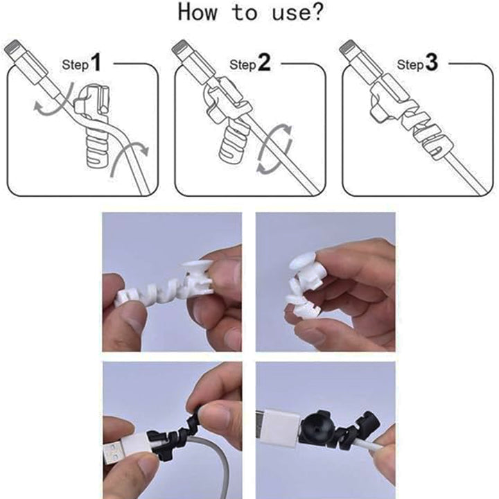Cable Cord Protector Saver With Suction End (Suction Winder  4 Pcs Set) - Trendex