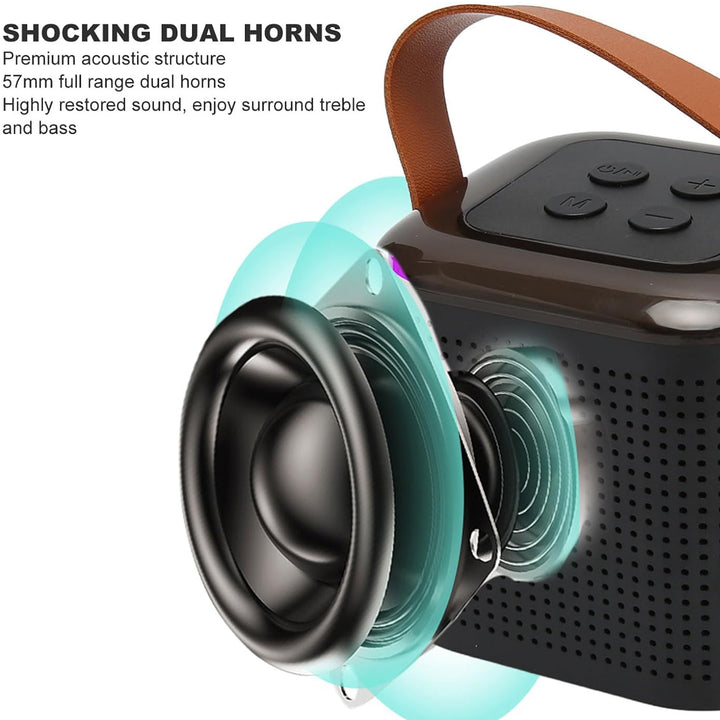 12669 Wireless Speaker Microphone Set Rgb Light Support Memory Card Portablekaraoke Machine Perfect  For Travel Tv - Trendex