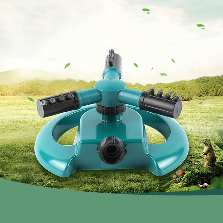 1677 3 Arm 360 Sector Rotating Water Sprinkler Garden Pipe Hose Irrigation Yard - Trendex